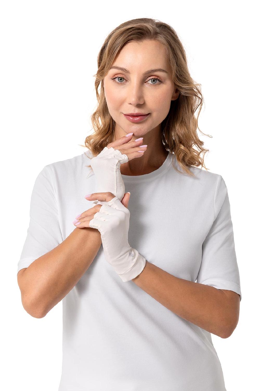 Coolibar Ouray UV Fingerless Sun Gloves | Pearl