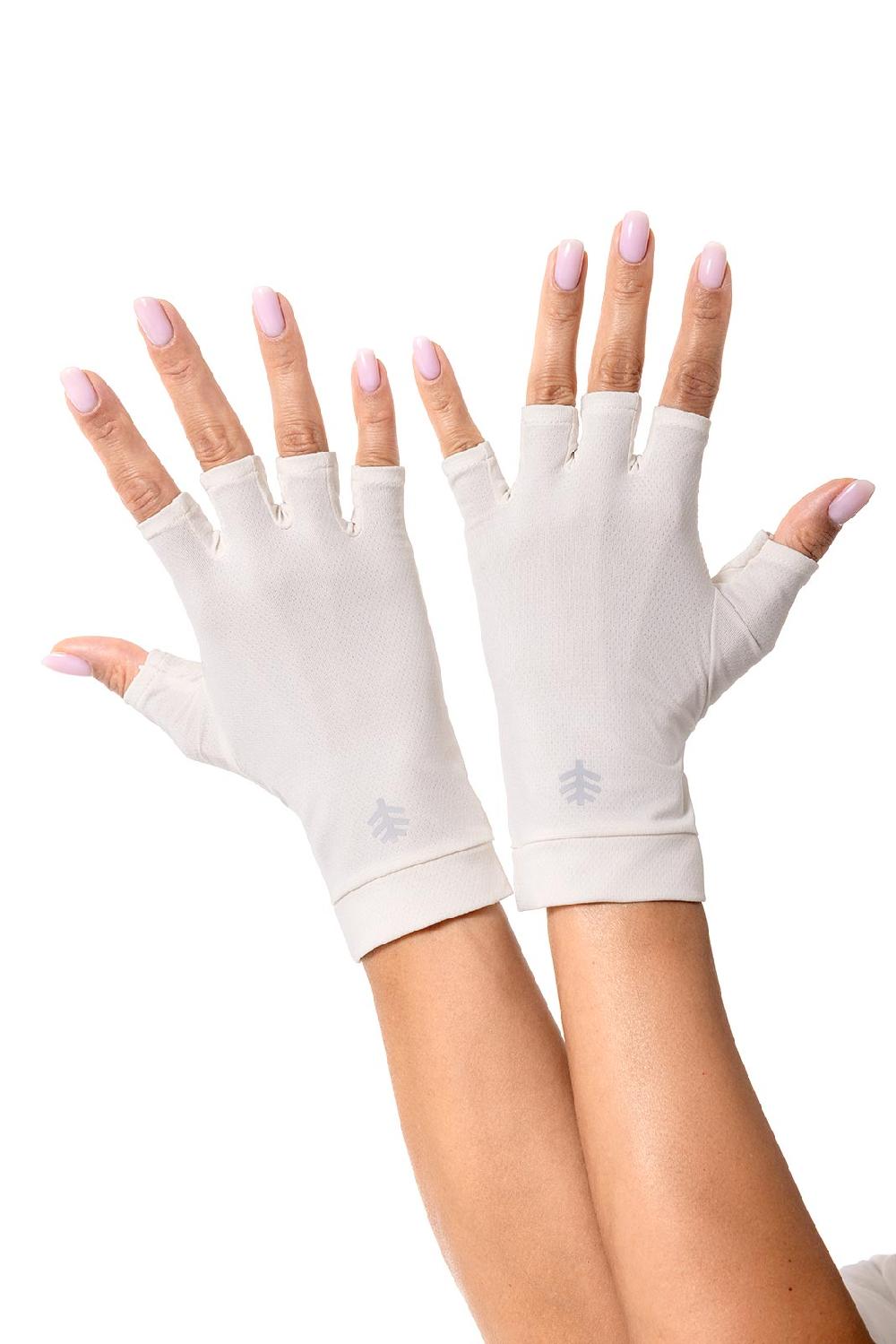 coolibar Ouray UV Fingerless Sun Gloves | Pearl
