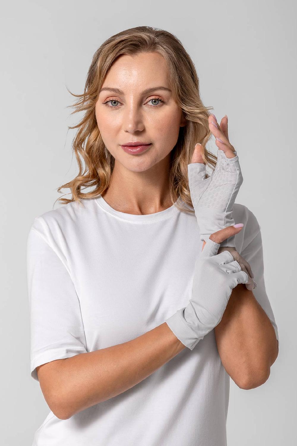 Coolibar Ouray UV Fingerless Sun Gloves | Sleek Grey