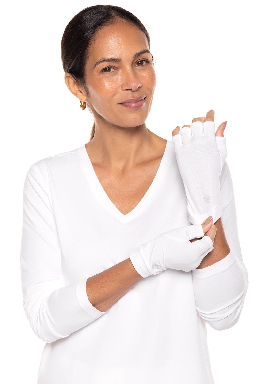 Coolibar Ouray UV Fingerless Sun Gloves | White