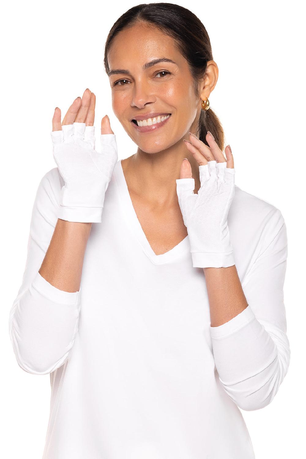 Coolibar Ouray UV Fingerless Sun Gloves | White