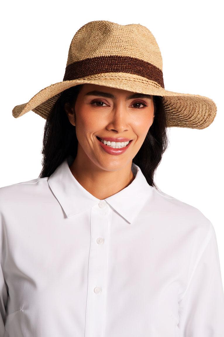 Coolibar Playa Crochet Raffia Fedora | Natural