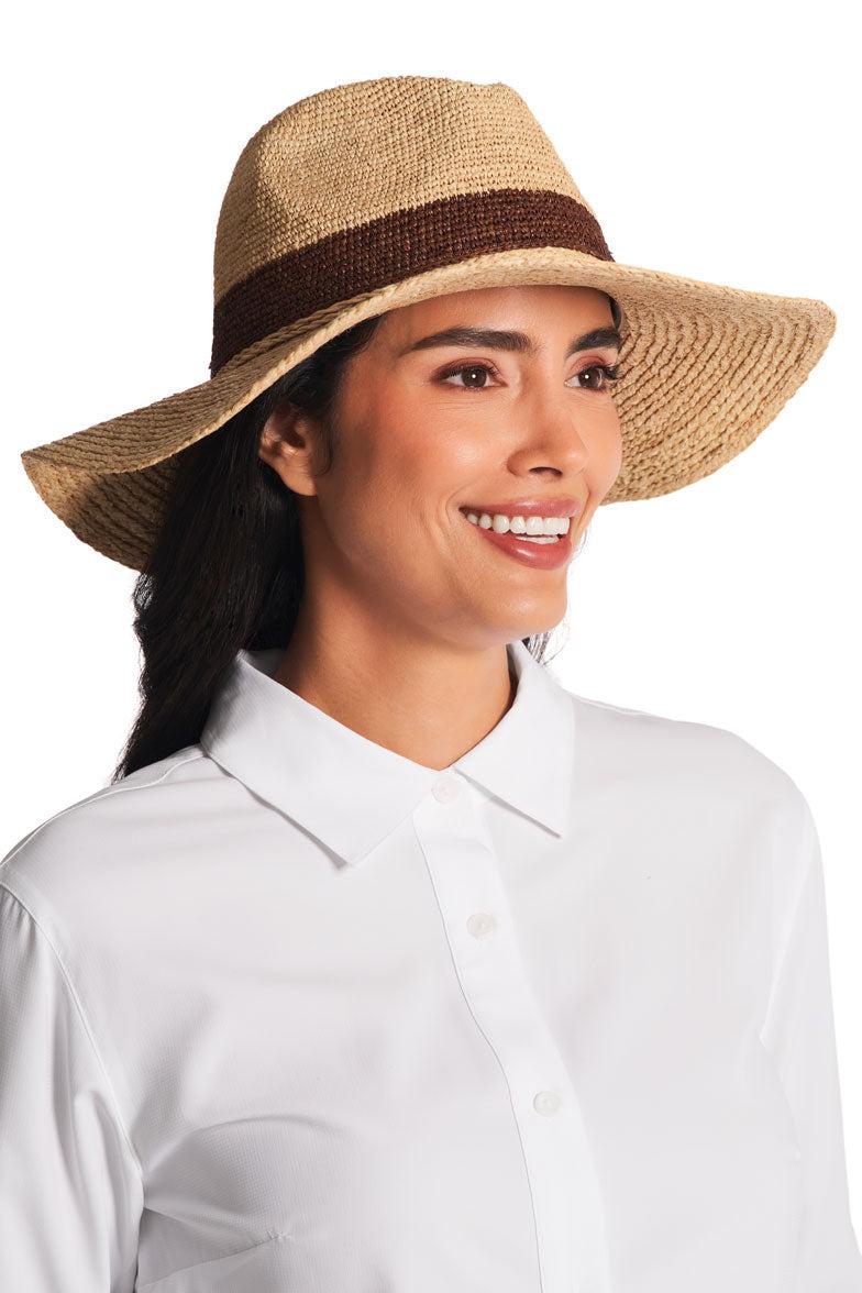 Coolibar Playa Crochet Raffia Fedora | Natural