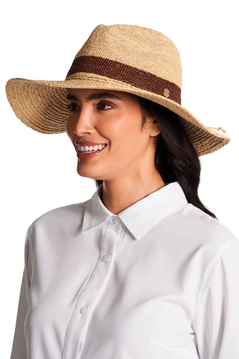 Coolibar Playa Crochet Raffia Fedora | Natural