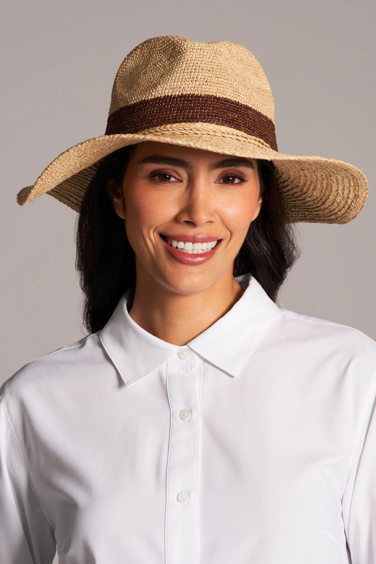 coolibar Playa Crochet Raffia Fedora | Natural