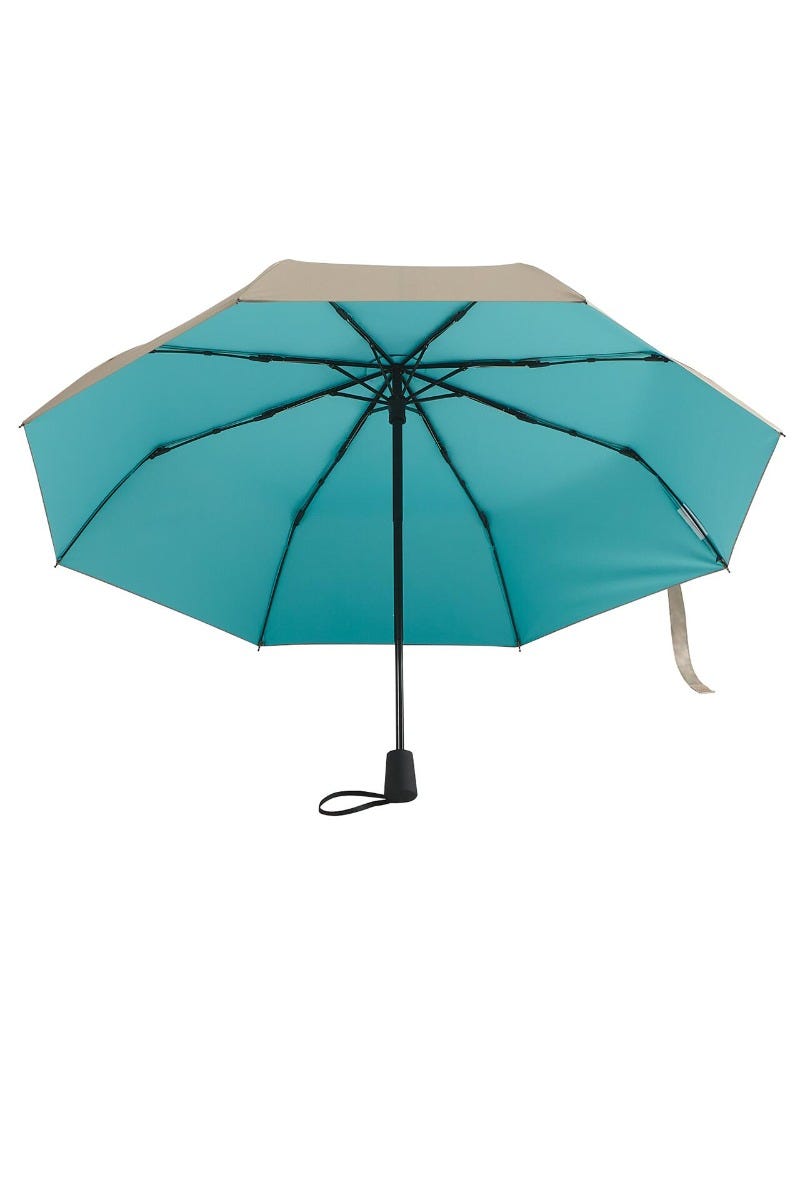Coolibar Sanya Compact Umbrella | Gold/Aqua Metallic