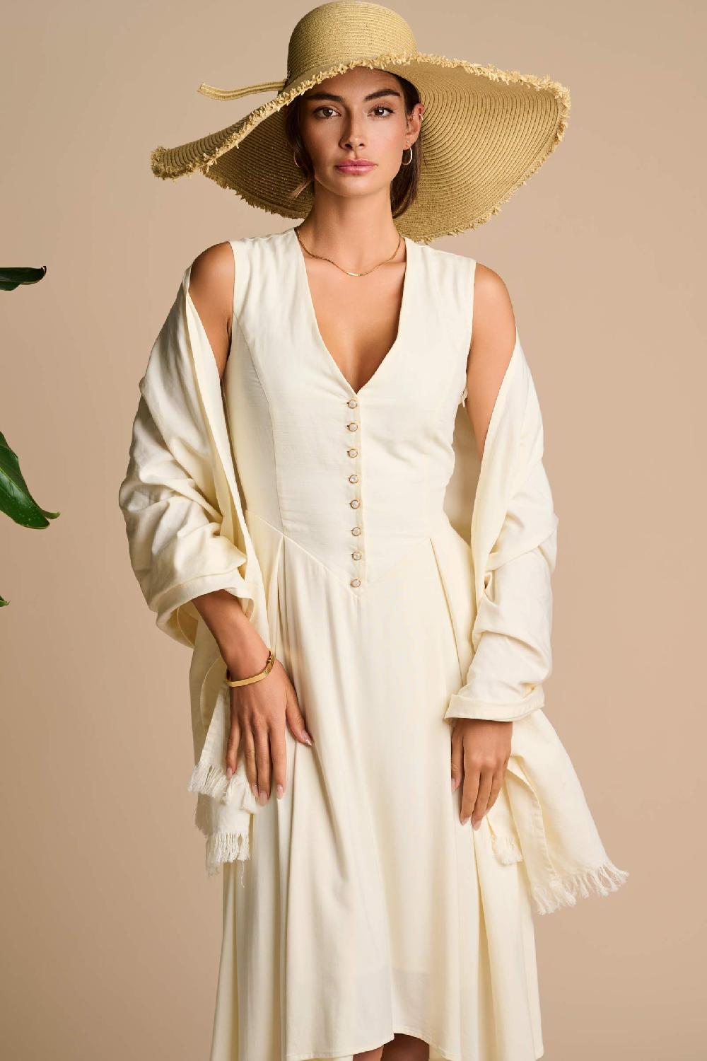 coolibar The Melbourne Shawl | Vanilla