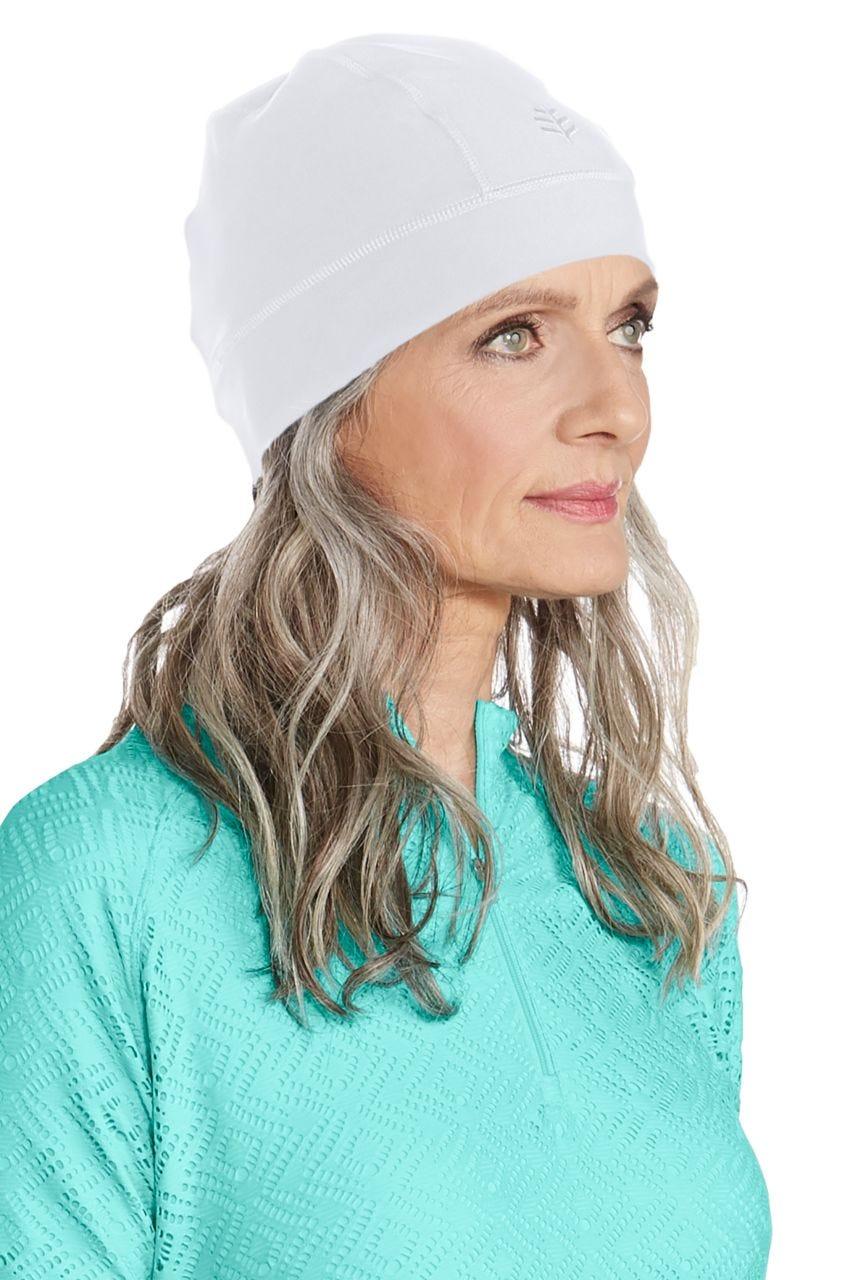 Coolibar Unisex Aqua Sun Skully Cap | White