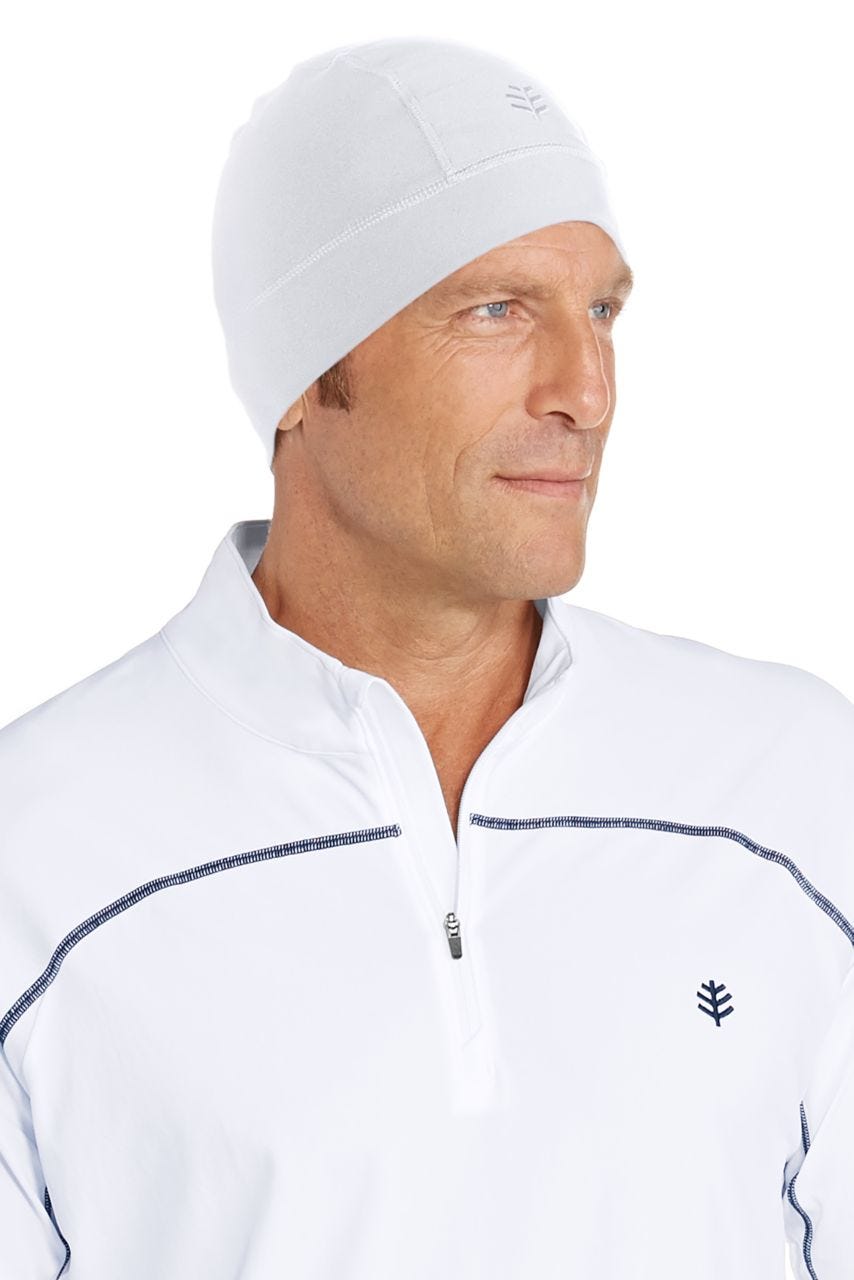 coolibar Unisex Aqua Sun Skully Cap | White