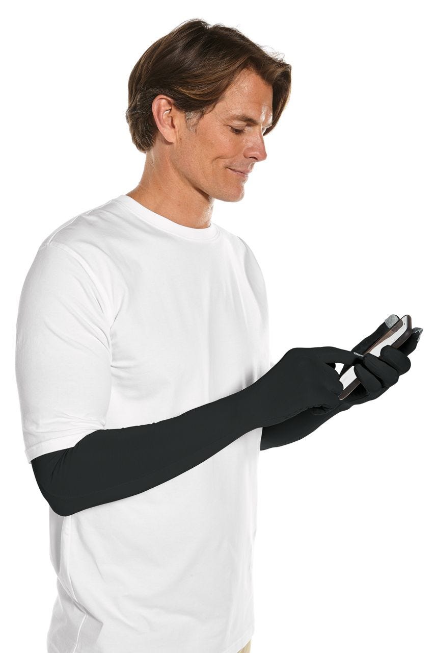 Coolibar Unisex Culebra UV Long Sun Gloves | Black