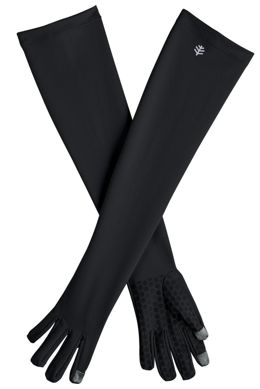 coolibar Unisex Culebra UV Long Sun Gloves | Black
