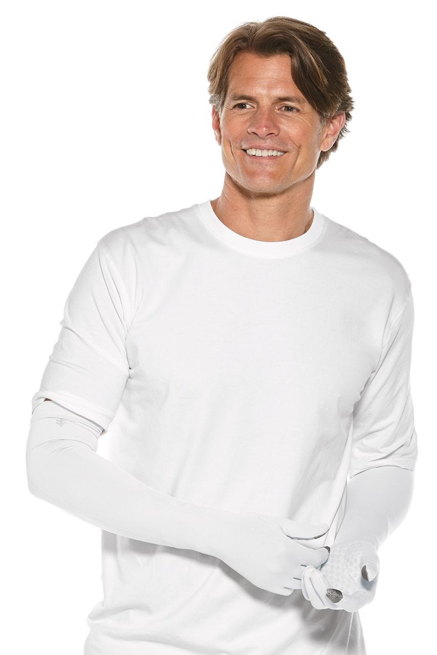 Coolibar Unisex Culebra UV Long Sun Gloves | White