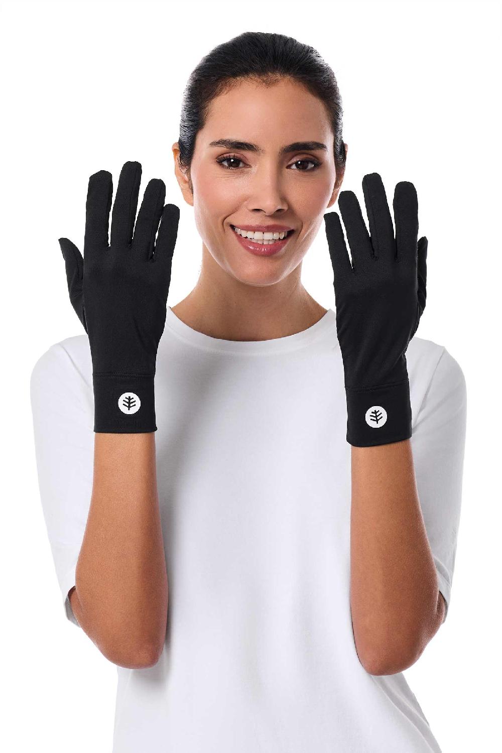 Coolibar Unisex Fuji Gloves | Black