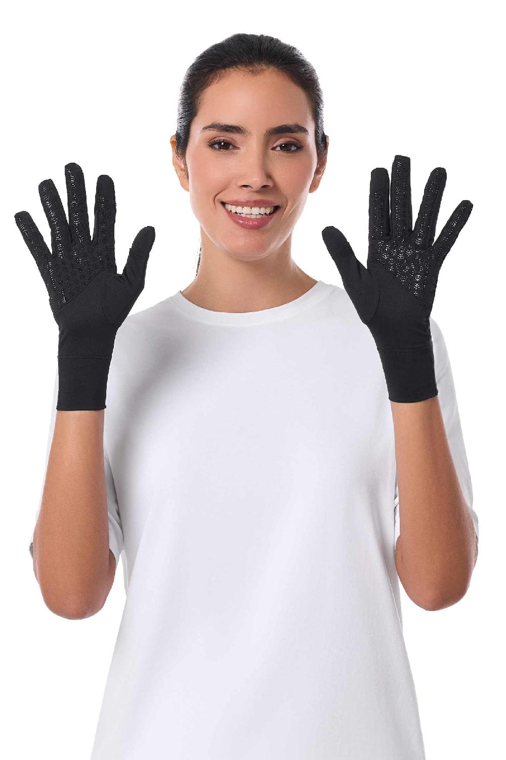 Coolibar Unisex Fuji Gloves | Black