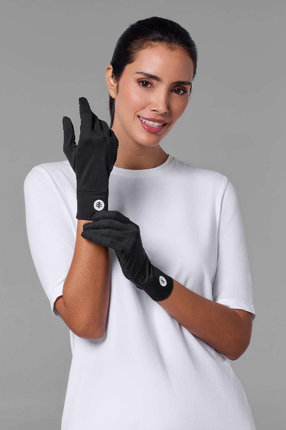 coolibar Unisex Fuji Gloves | Black