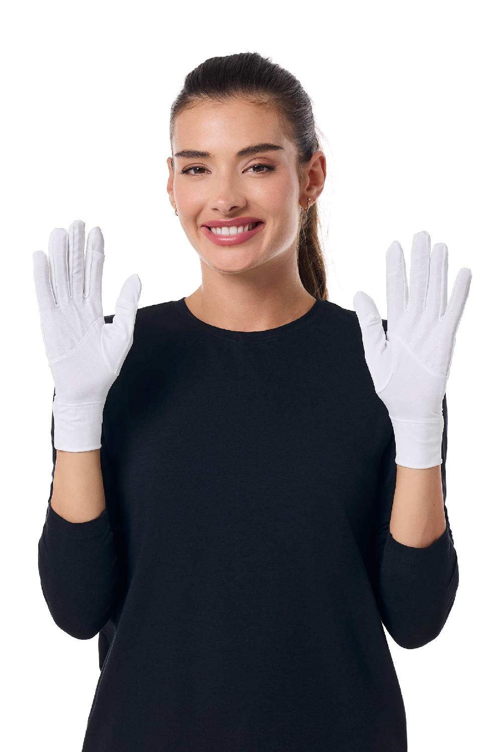 Coolibar Unisex Fuji Gloves | White