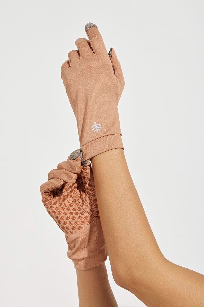 Coolibar Unisex Gannett UV Gloves | Antique Tea