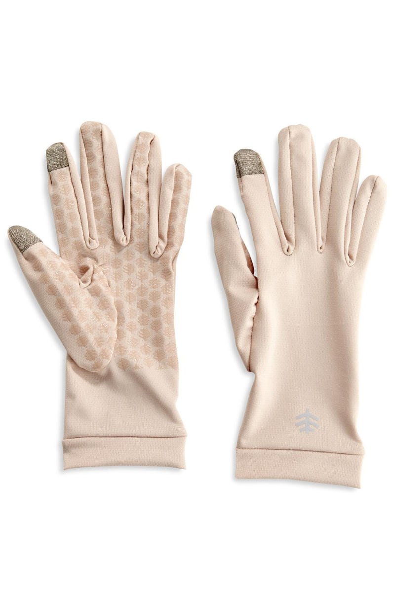 coolibar Unisex Gannett UV Gloves | Beige