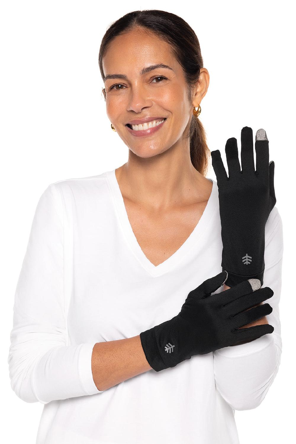 Coolibar Unisex Gannett UV Gloves | Black