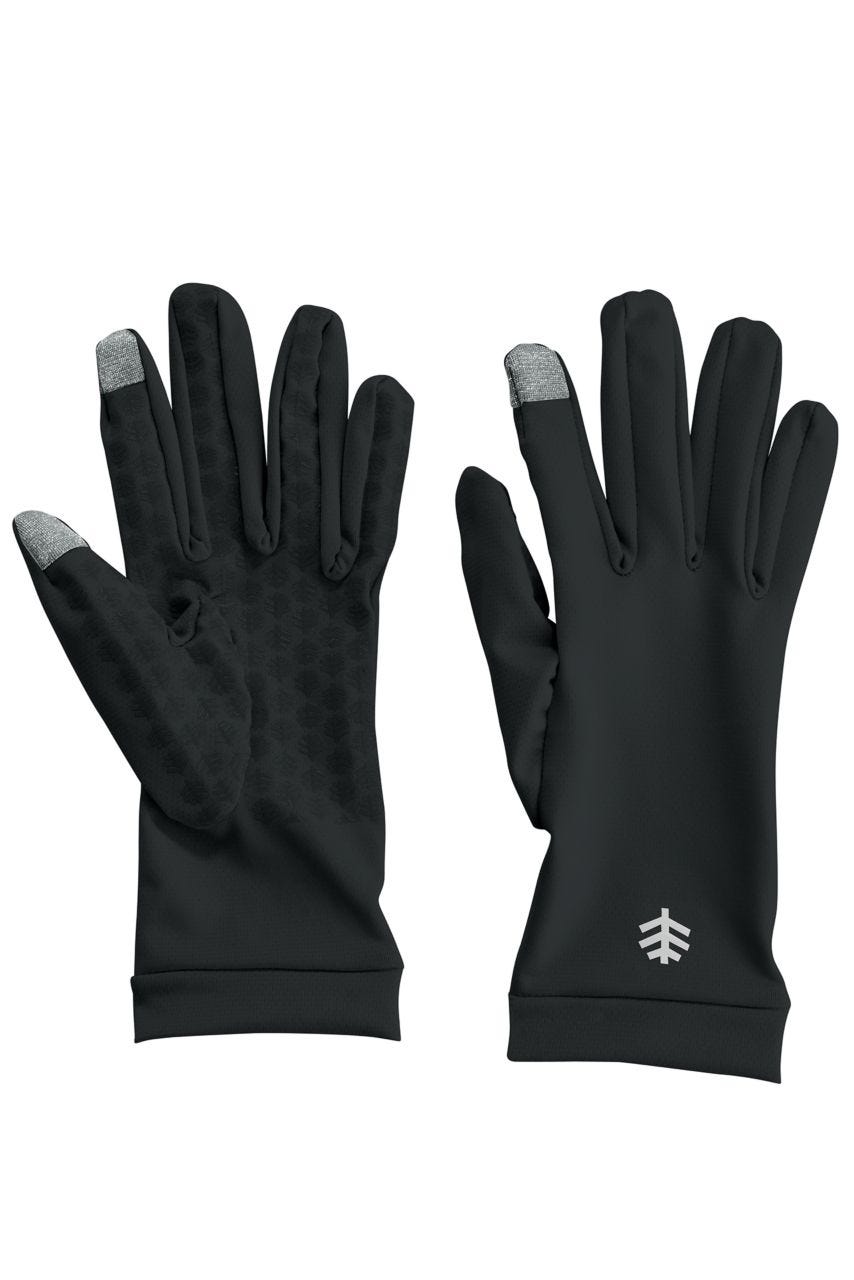 coolibar Unisex Gannett UV Gloves | Black