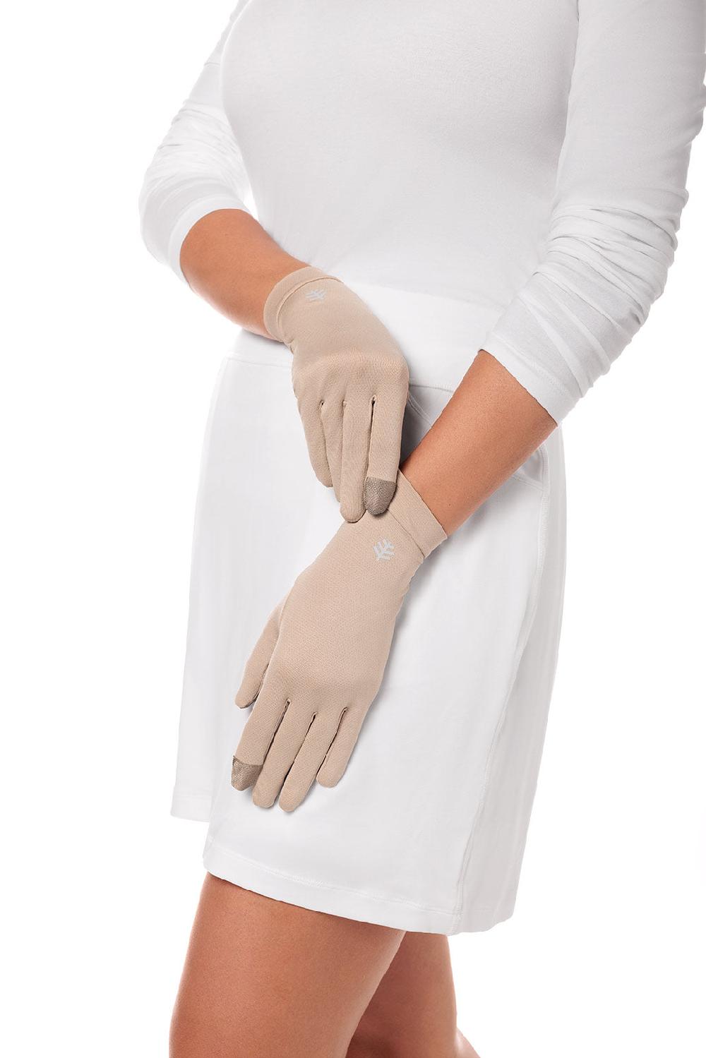Coolibar Unisex Gannett UV Gloves | Pale Khaki