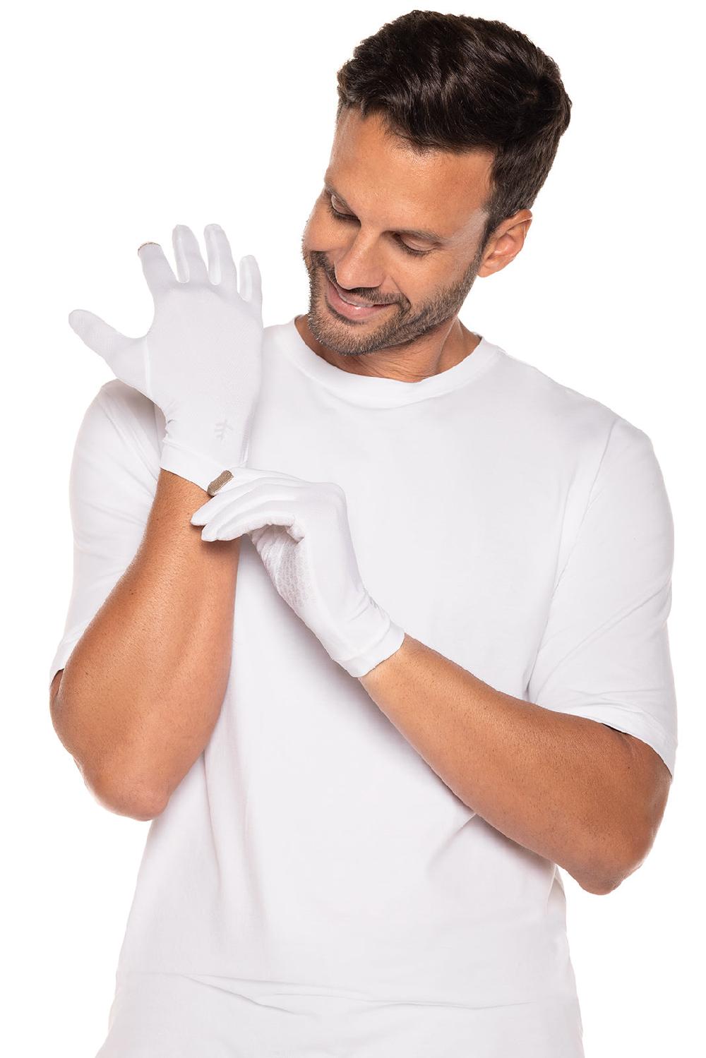 Coolibar Unisex Gannett UV Gloves | White