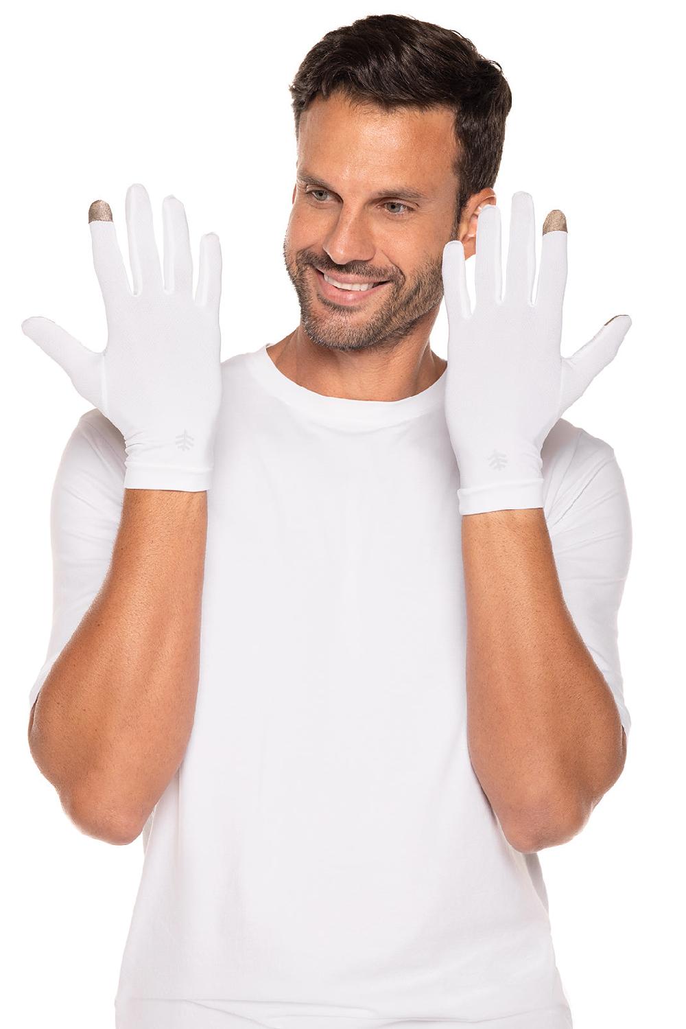 Coolibar Unisex Gannett UV Gloves | White