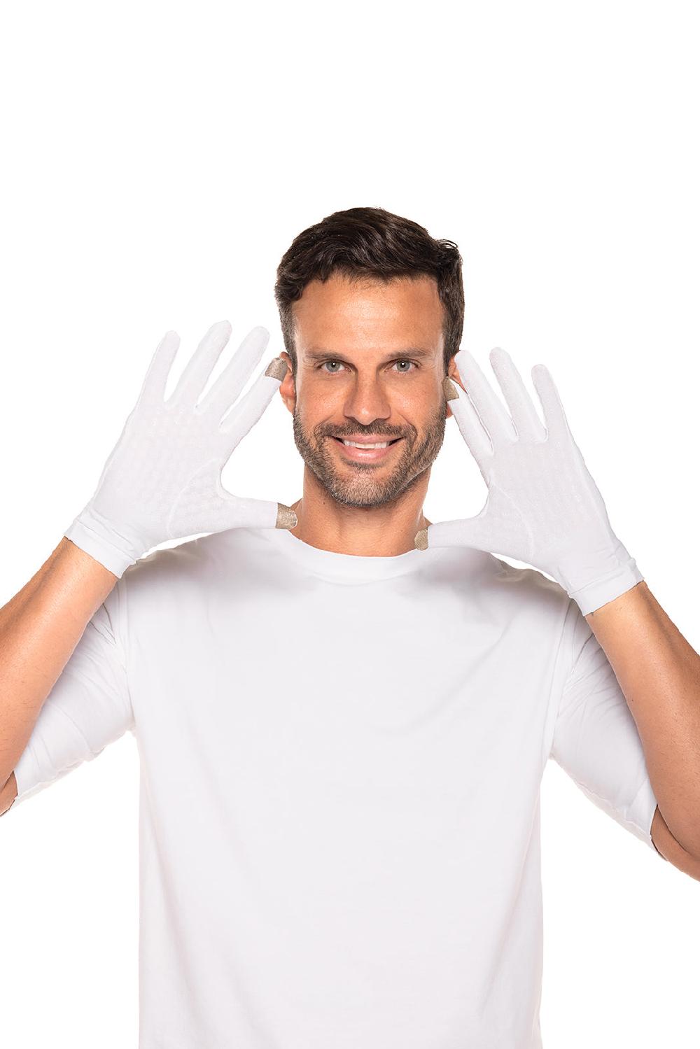 Coolibar Unisex Gannett UV Gloves | White