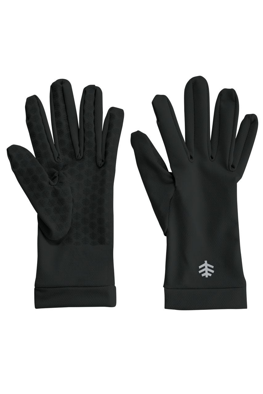coolibar Unisex Sawyer UV Sun Gloves | Black