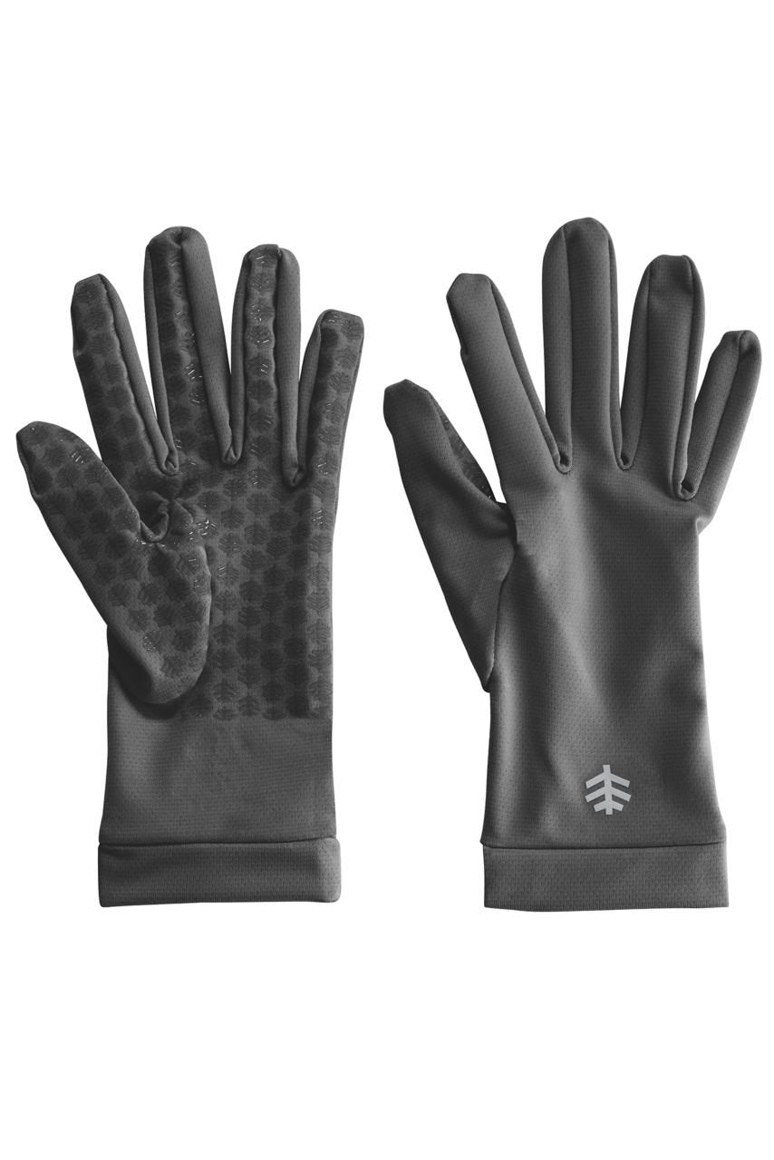 coolibar Unisex Sawyer UV Sun Gloves | Charcoal