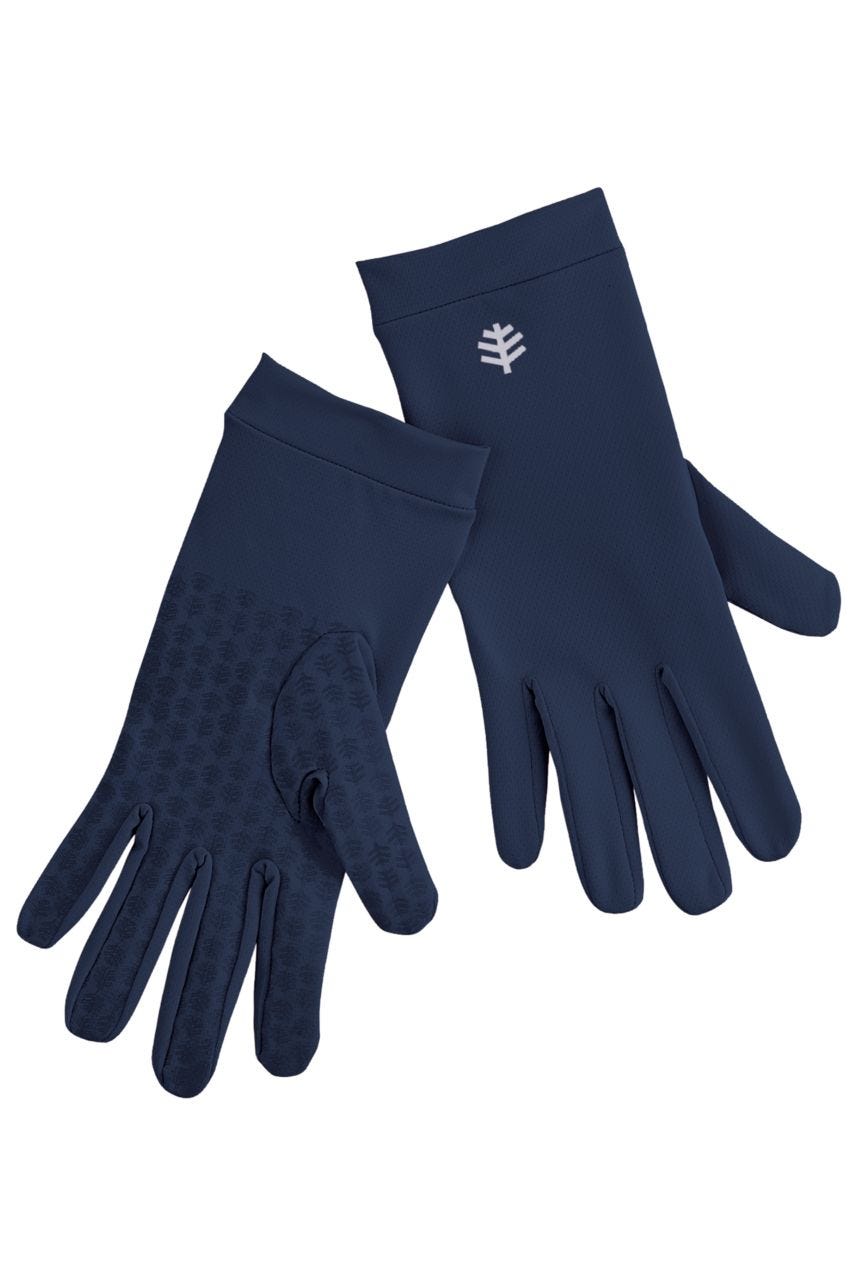 coolibar Unisex Sawyer UV Sun Gloves | Navy