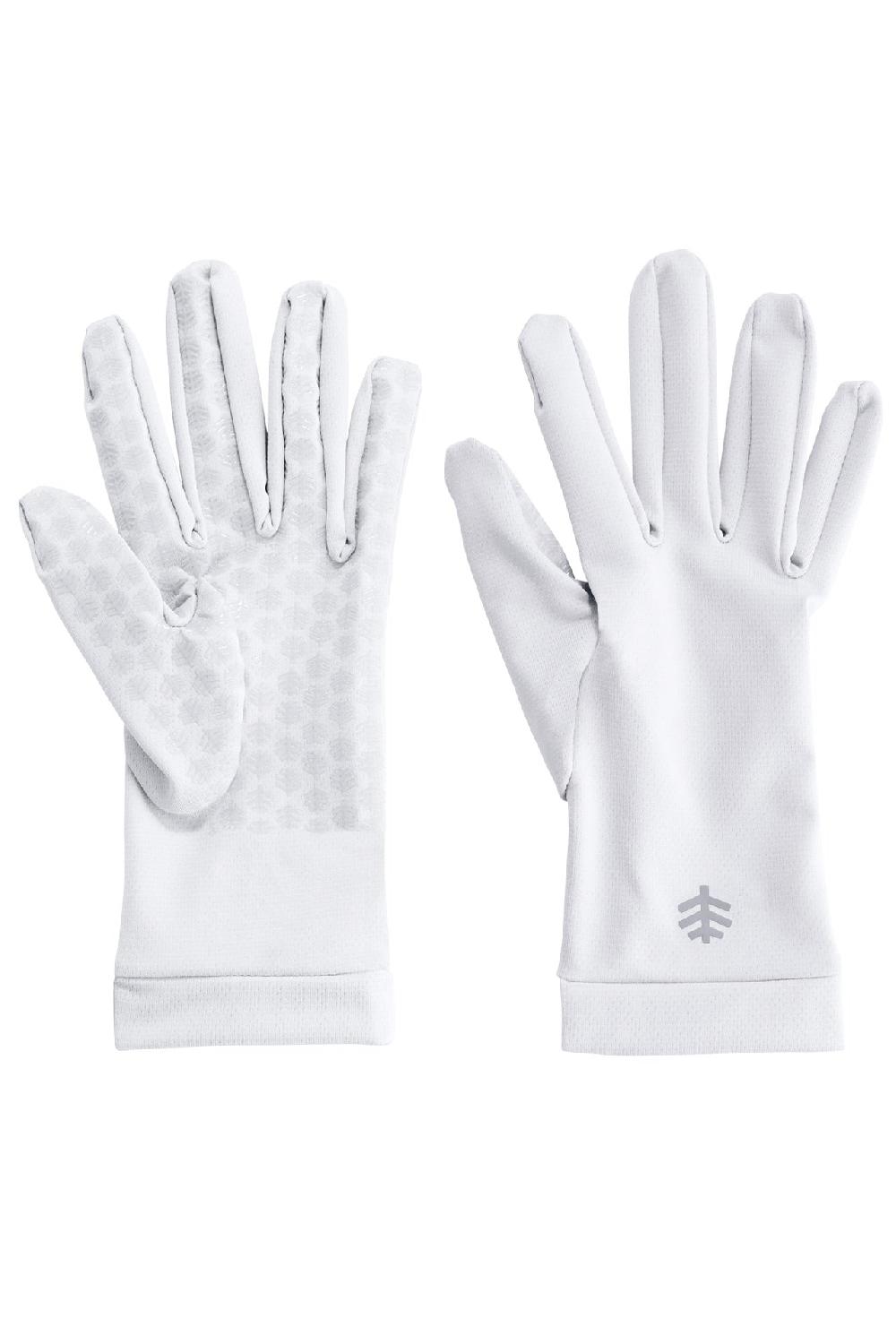coolibar Unisex Sawyer UV Sun Gloves | White