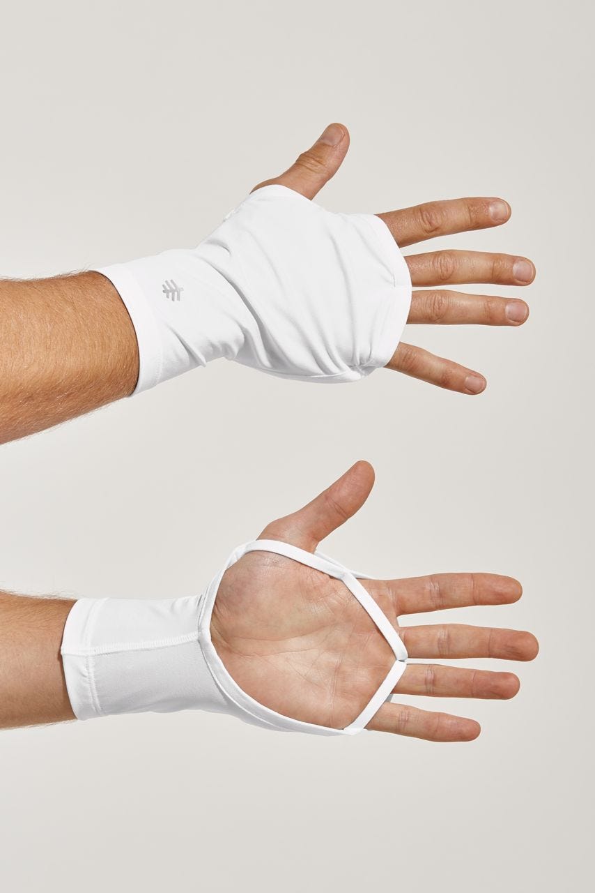 Coolibar Unisex Tramo Performance Hand Cover | White