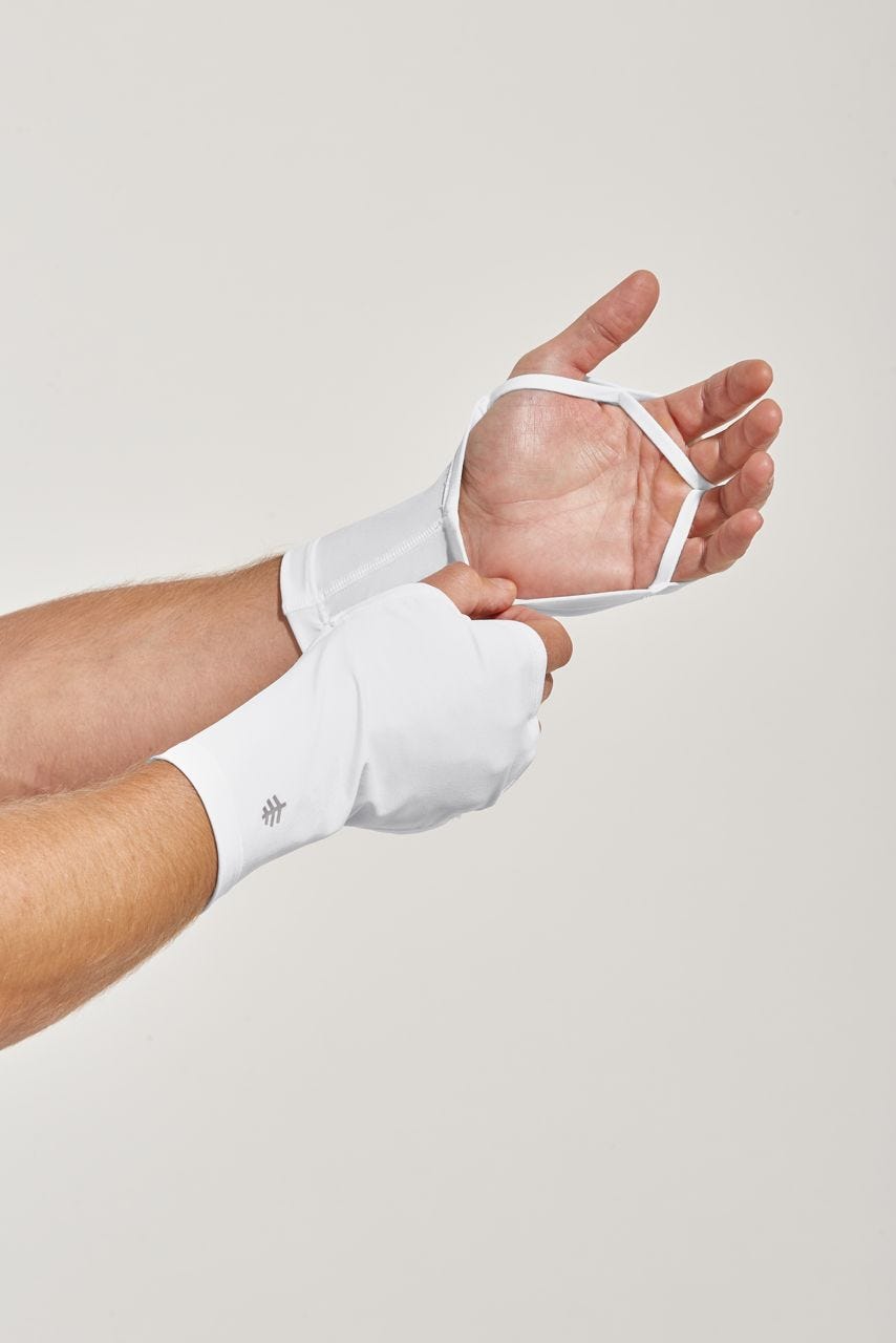 Coolibar Unisex Tramo Performance Hand Cover | White