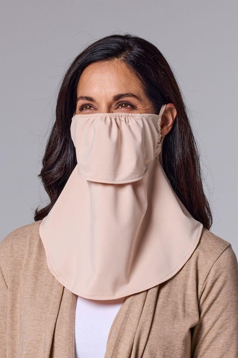 coolibar Vermilion UV Layered Mask | Beige