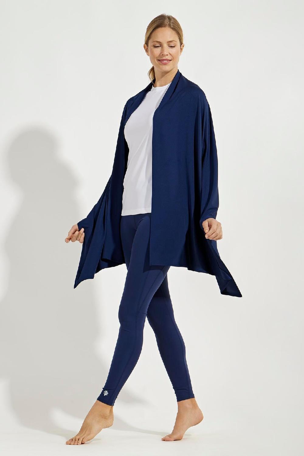 coolibar Women's Bhakti Sun Shawl | Navy