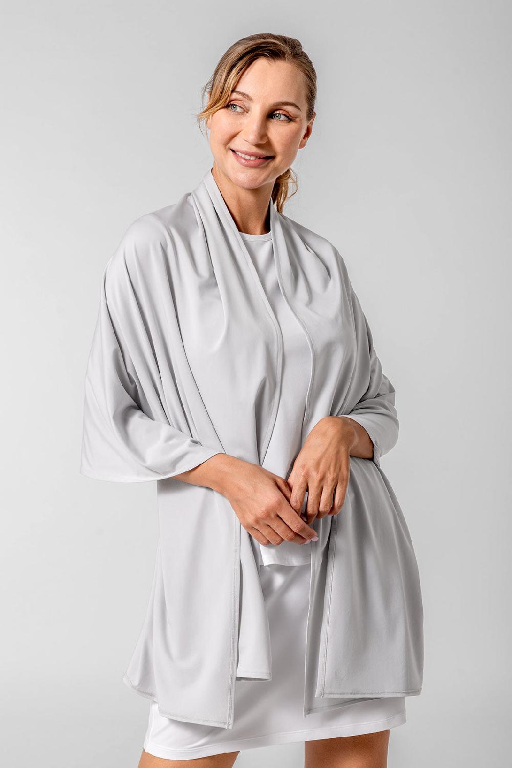 Coolibar Women's Bhakti Sun Shawl | Sleek Grey