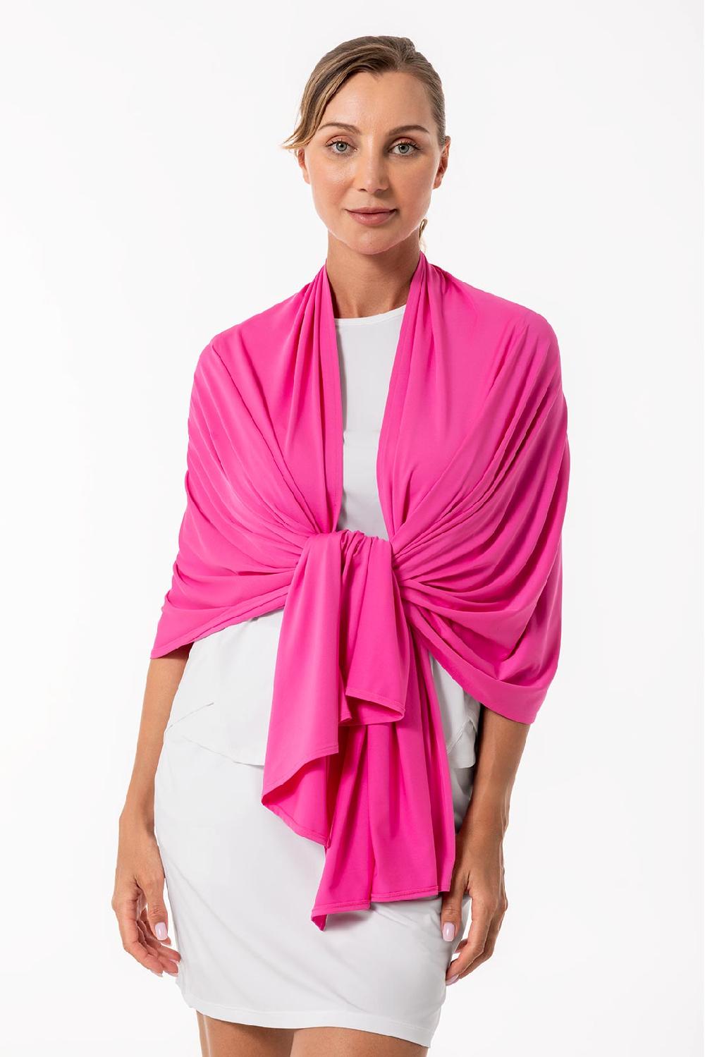Coolibar Women's Bhakti Sun Shawl | Tulip Pink
