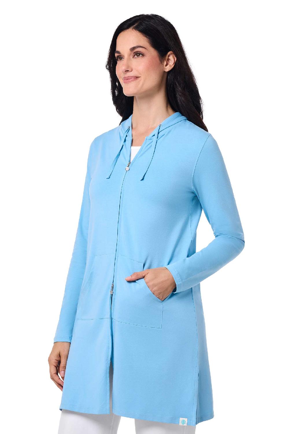 Coolibar Women's Cabana Hoodie | Arctic Blue