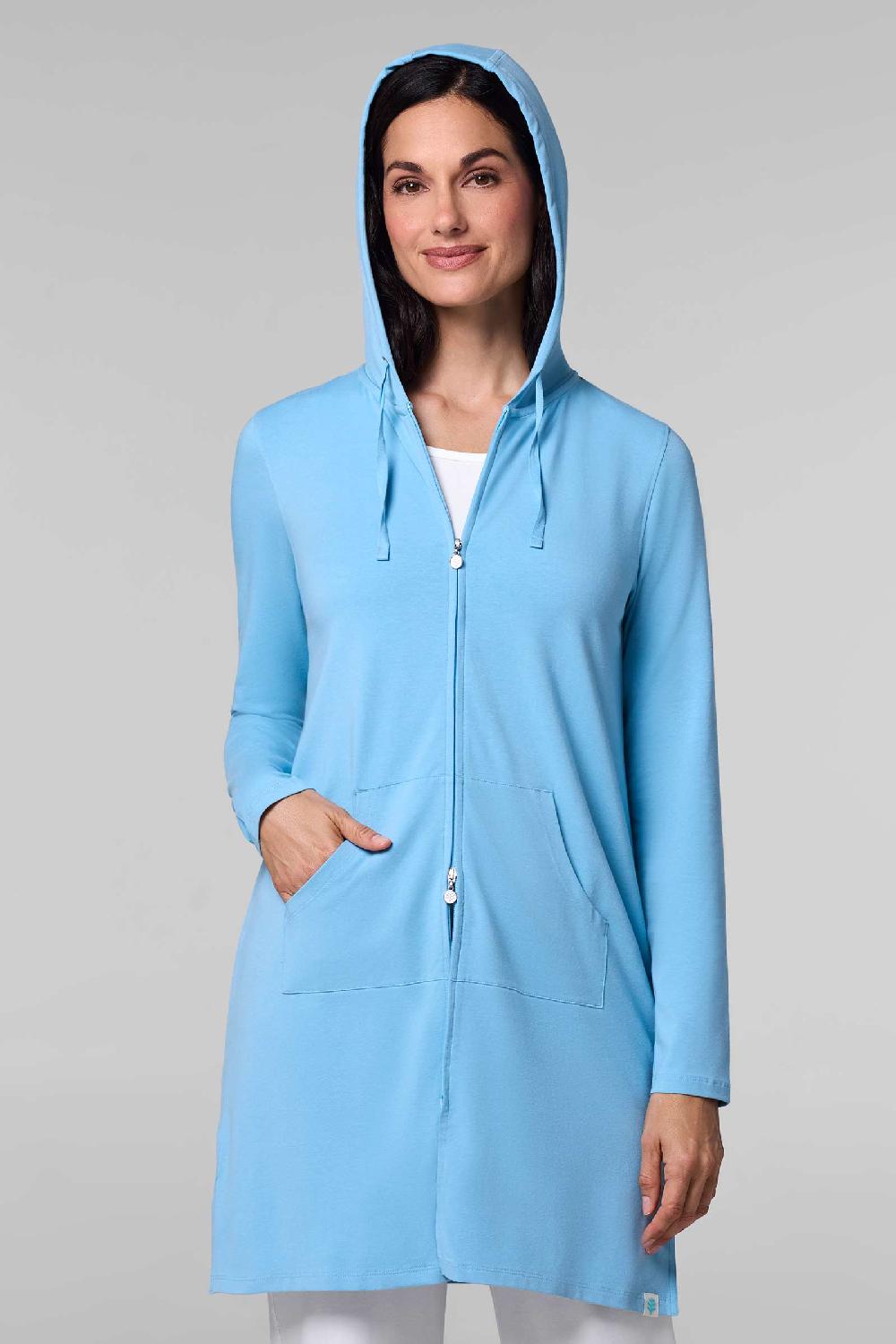 coolibar Women's Cabana Hoodie | Arctic Blue