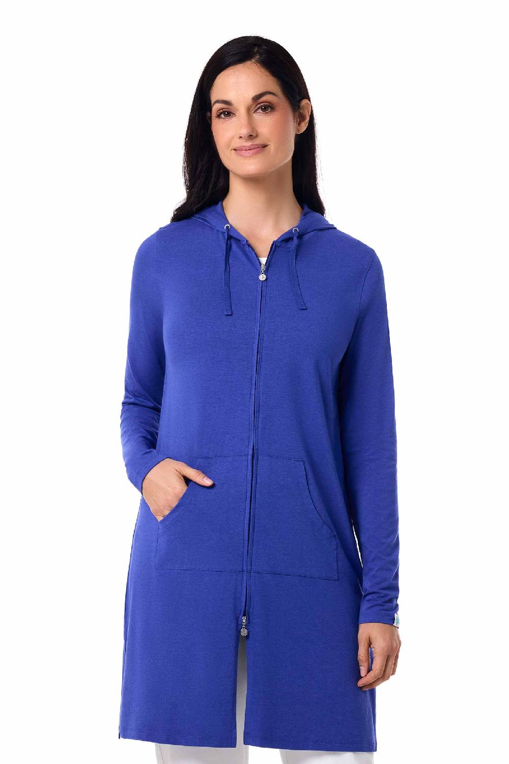 Coolibar Women's Cabana Hoodie | Baja Blue