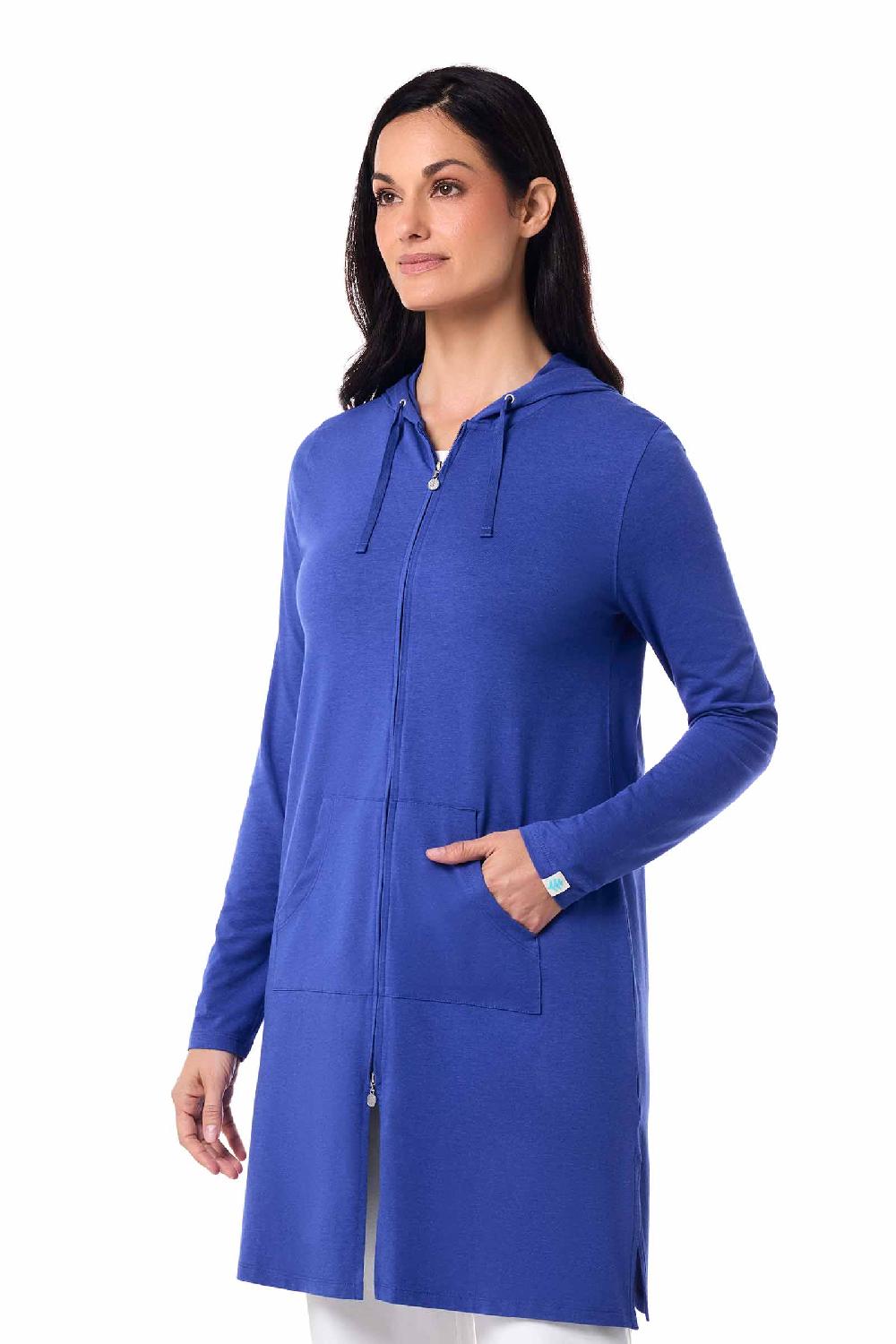 Coolibar Women's Cabana Hoodie | Baja Blue