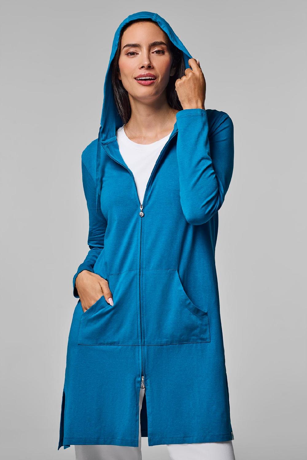 coolibar Women's Cabana Hoodie | Bluejay