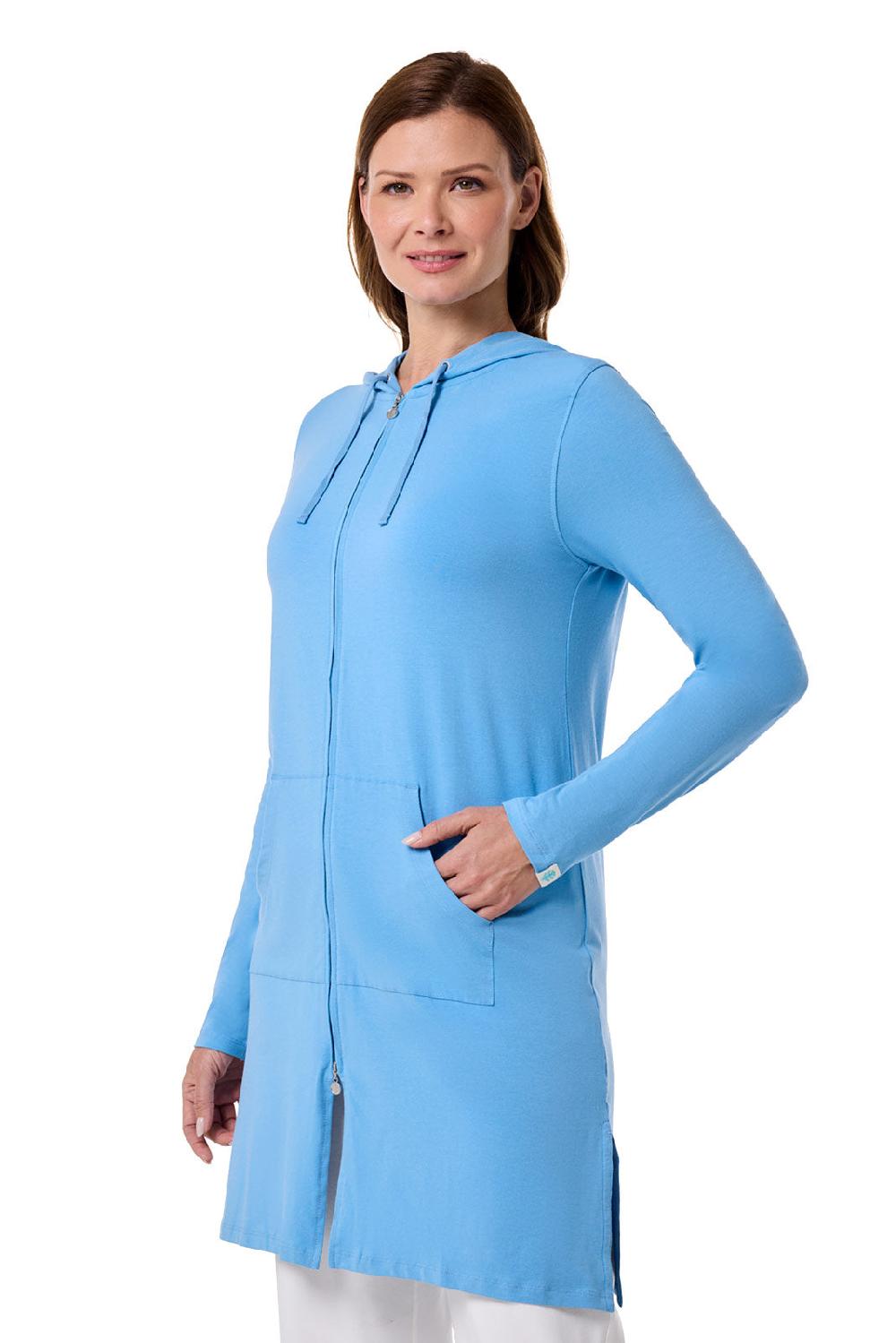 Coolibar Women's Cabana Hoodie | Clear Sky Blue
