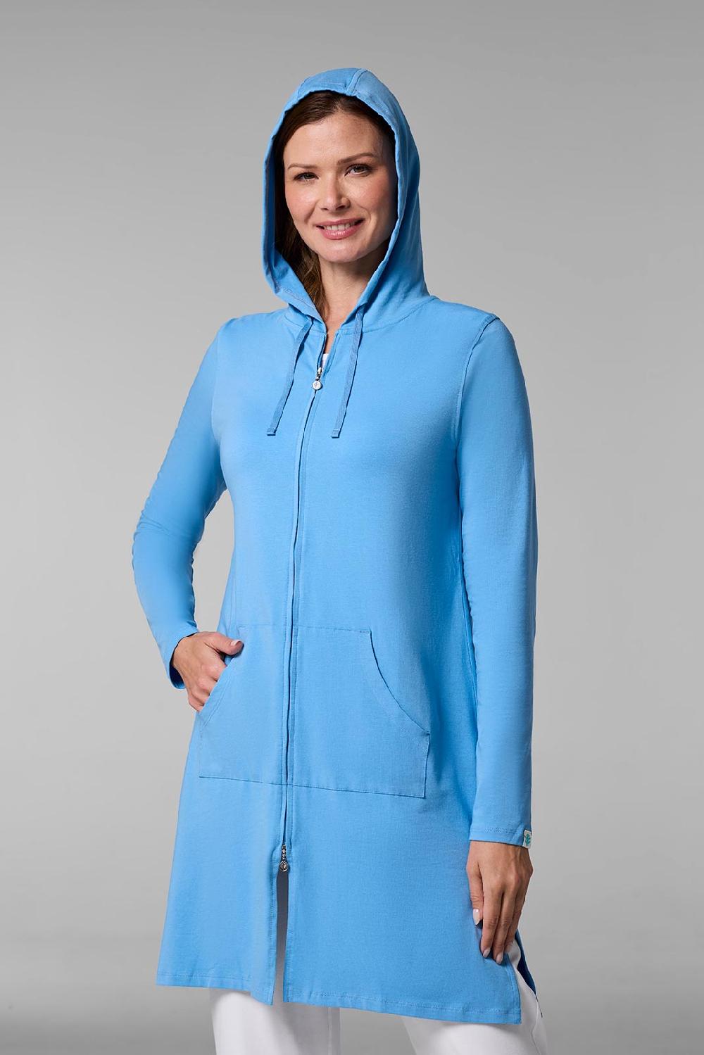 coolibar Women's Cabana Hoodie | Clear Sky Blue