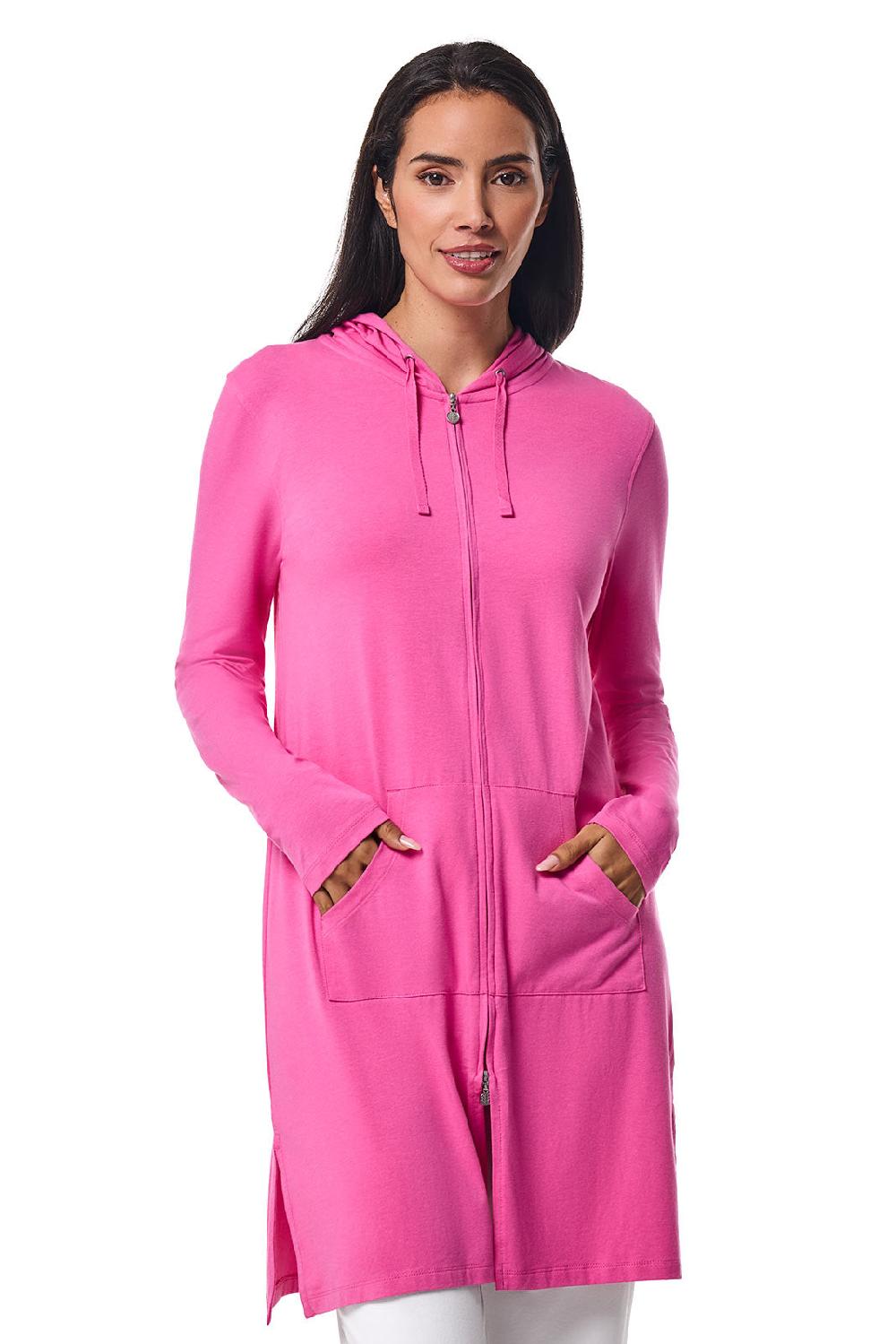 Coolibar Women's Cabana Hoodie | Tulip Pink