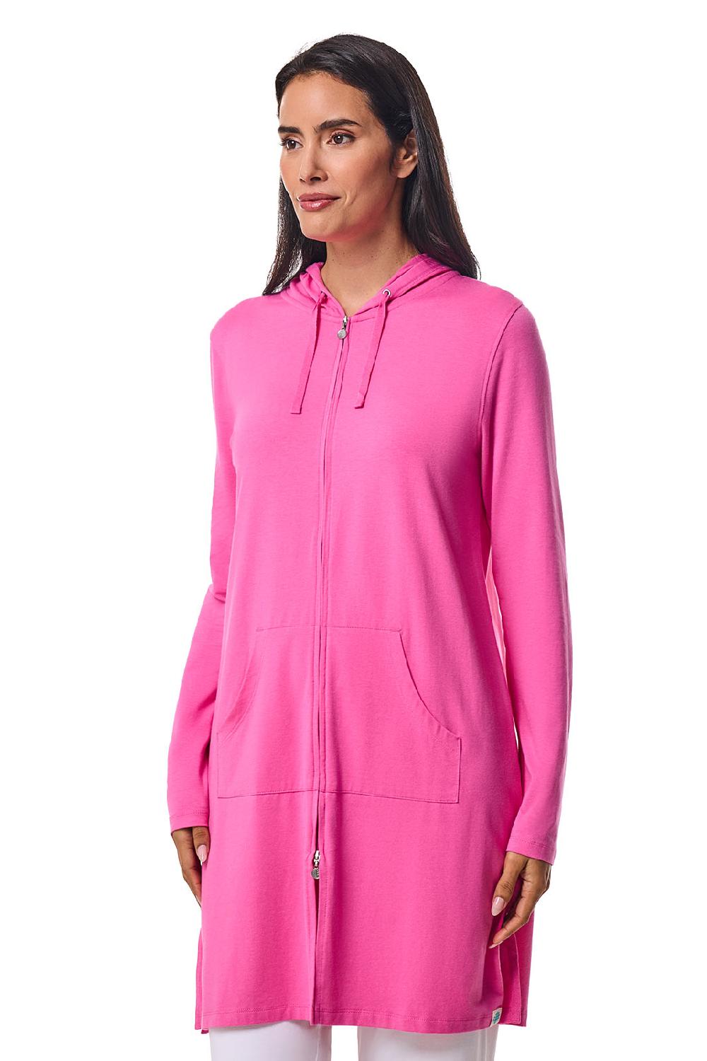 Coolibar Women's Cabana Hoodie | Tulip Pink