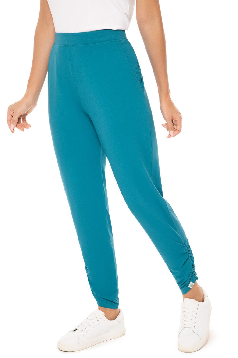 Coolibar Women's Cafe Ruche Pants | Tahitian Teal