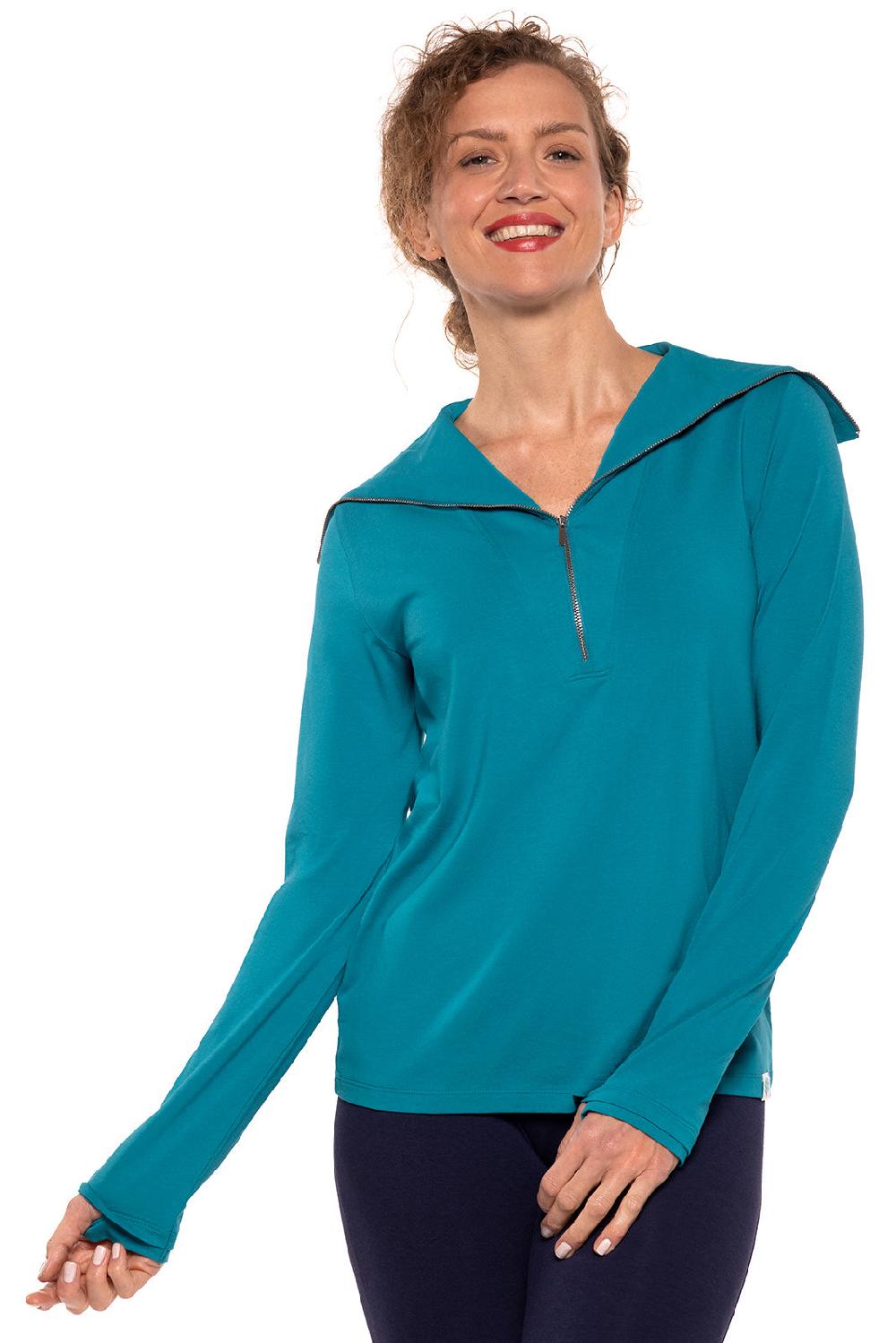 Coolibar Women's Collins 3/4 Zip | Tahitian Teal