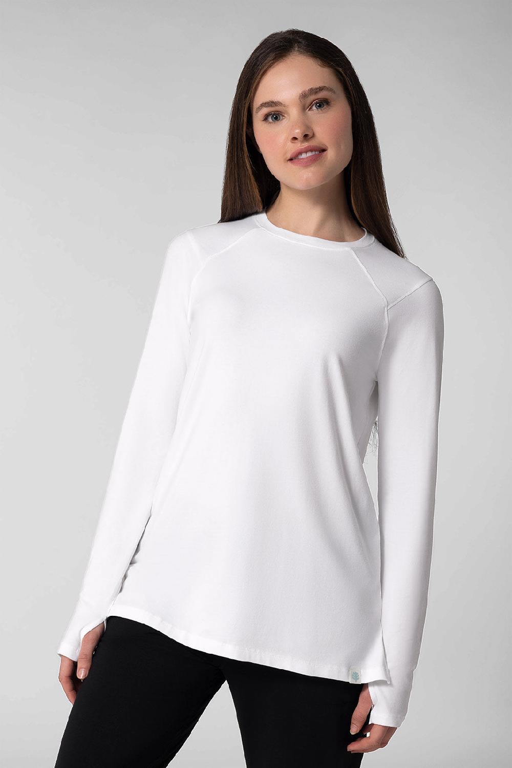coolibar Women's Dania Long Sleeve Tee | White